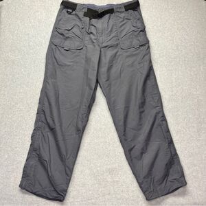 L.L Bean Men’s Nylon Outdoor Cargo Pants Gray Pockets Belted size 40x32 XL
